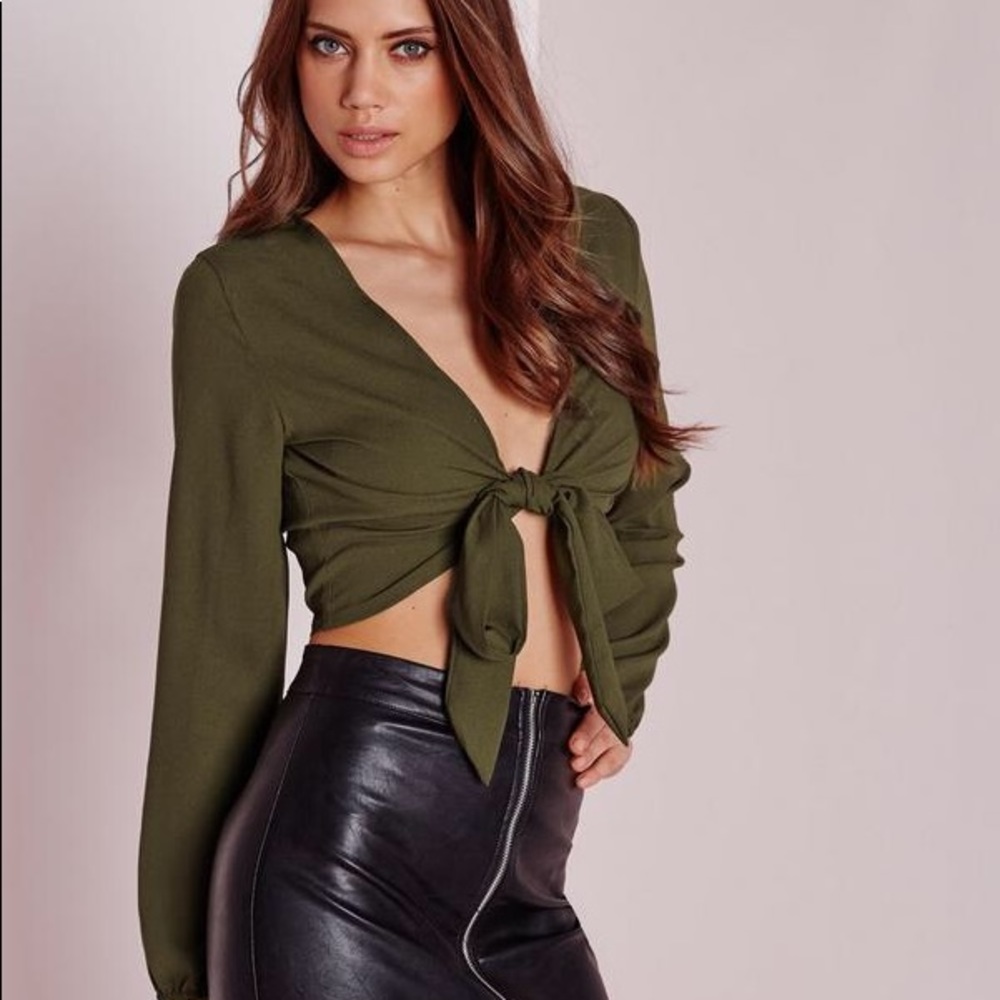 Front-tie blouse